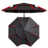Venta al por mayor de fábrica sombrilla de pesca sombrilla de pesca grande con inserto para el suelo gruesa plegable sombrilla grande de goma negra universal para tormenta de lluvia pesca parasol