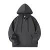 Cárdigan de algodón de 320 g/m² con doble capucha, colección de otoño, con cremallera, casual, versátil, corte holgado, moderno, sudadera para hombre de color liso