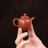 Tetera para Mascotas de Arcilla Púrpura Yixing, Tetera Pequeña para Jugar, Jarra de Piedra Estilo Antiguo, Tetera Imitación Calabaza, Juego de Té, Accesorios para Ceremonia del Té