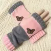 Guantes Personalizados para Otoño e Invierno, Guantes de Punto Cálidos y de Moda para Mujer, Moda Transfronteriza Guantes Bordados Patchwork Cálidos