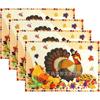 Amazon Venda Quente Outono Ação de Graças Maple Leaf Abóbora Mesa de Jantar Placemat Casa Decorativa Cozinha Mesa Linho Impressão
