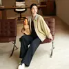 Pantalones casuales de pierna recta ajustada a la moda para mujer, otoño e invierno 2026 nuevos, de cintura alta, fluidos, holgados, versátiles, de pierna recta