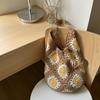 Misawa Amazon Transfronterizo Gran Capacidad Hecho a Mano Tejido Bolsa Nicho Bandolera Bolsa de Paja Tejida Flor Vacaciones