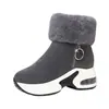 Botas de nieve de invierno para mujer con aumento de altura interior, nuevo estilo 2026, forradas de felpa para mayor calidez, antideslizantes, de suela gruesa, tacón de cuña, botines casuales, botas de algodón