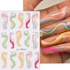 Pegatinas Transfronterizas Nuevas para Arte de Uñas Francés con Brillo Acuarela Cinta Lámina Dorada Halo Mármol Pegatinas Autoadhesivas para el Dorso de las Uñas