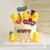 Decoración para Pastel de Dragón de Leche Gordito Pequeño de Moda Lindo Genial Amarillo Pequeño Dinosaurio de Leche Decoración para Hornear de Cumpleaños