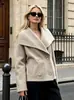 Amazon Casual Abrigo de Lana Cruzado Corto para Mujer Diseño de Invierno 2026 Sentido del Diseño Ropa Exterior de Lana Holgada Europea y Americana