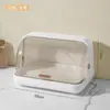 Estante de cuenco escurridor multifuncional para el hogar, estante de almacenamiento de platos y utensilios de cocina con tapa, estante escurridor de plástico a prueba de polvo, gran capacidad