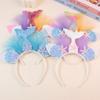 Accesorios para el cabello transfronterizos, diadema de sirena arcoíris, accesorios para el cabello de fiesta infantil europeos y americanos, flores de hilo de red de princesa sirena