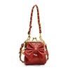 Bolso mini de diseño de nicho para mujer, nuevo, con cadena y boca dorada, elegante y moderno bolso bandolera con lazo de diamantes.