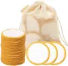Almohadilla desmaquillante de fibra de bambú almohadilla de algodón/lavable reutilizable redonda de dos capas juego de almohadillas desmaquillantes bambú/algodón almohadilla de algodón desmaquillante