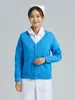 Suéter de Enfermera Shitai Cárdigan para Mujer Suéter Grueso de Punto Polar Azul Marino Uniforme de Trabajo para Enfermera Doctor