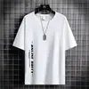 Camiseta de Manga Corta para Hombre Verano Cuello Redondo Holgada Media Manga Ropa Superior Estilo Coreano Camiseta Base Casual Transpirable para Adolescentes y Estudiantes