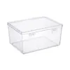 Caixa Pequena Transparente Caixa de Armazenamento para Miudezas Organizador de Cartas para Mesa com Tampa Mini Caixa de Armazenamento Retangular para Quarto