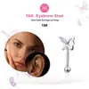 Uñas para Cejas de Acero Inoxidable Simple Europeo y Americano con Goteo de Aceite, Uña para Hueso de Ceja de Oso Perla Nicho, Perforación Rosa Ópalo de Cabra
