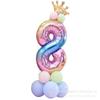 Set de globos de aluminio de 40 pulgadas con números grandes de degradado arcoíris 0-9 para fiesta de cumpleaños infantil, plata para fiesta