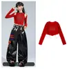 Día de Año Nuevo Danza de Jazz Ropa para Niñas Hip-Hop Ropa de Presentación Moda Juvenil Genial Moderna Crop-Top Moda para Niñas Conjunto de Performance Callejero