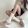 Calcetines de media pantorrilla de felpa estilo ballet japonés de madera para oreja y pie, calcetines de pila de media pantorrilla, calcetines de pantorrilla con lazo delantero para chica Lolita