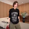 Camisa de Protección Solar Nueva de Verano 2026 con Estampado de Letras, Cuello Redondo, Camiseta de Manga Larga para Mujer, Moderna y Versátil, Top que Reduce la Edad, Estilo Delgado
