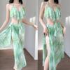 [Isla Liu Li] Traje de Baño de Tres Piezas Bikini para Mujer Bikini Cubierta de Playa Aspecto Adelgazante para el Vientre Atractivo Traje de Baño