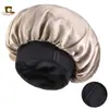Tamaño Grande Estilo Nuevo Hebilla Invisible Ajustable Doble Capa Satén Ala Ancha Gorro de Dormir Cuidado del Cabello Turbante Gorro Jdb-301-2C
