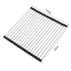 Alfombrilla de Silicona Aislante del Calor Manteles Individuales Base para Ollas Persianas Enrollables de Acero Inoxidable Escurridor Plegable Alfombrilla de Mesa Antiescaldaduras Doméstica Resistente a Altas Temperaturas
