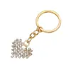Accesorios de llavero colgante para mujer, con forma de corazón europeo y americano, hueco, totalmente incrustado con pedrería y perlas de imitación, Gorgeous