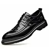 Zapatos Formales de Cuero de Negocios Estilo Nuevo, Zapatos de Hombre de Cuero Genuino, Zapatos Derby Británicos Casuales para Novio, Zapatos Transpirables para Boda