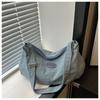 Bolsa Grande de Nylon Leve para Mulheres 2024 Verão Nova Bolsa Transversal de Ombro de Grande Capacidade Vintage Tote Bag All-match