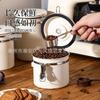 Tanque sellado para granos de café nuevo transfronterizo de acero inoxidable 304 con válvula de escape para almacenamiento en cocina, conservación fresca, tanque de almacenamiento sellado