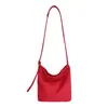 Bolsa balde estilo japonês para mulheres, nicho da moda coreana casual simples 2026 outono bolsa de ombro transversal para verão