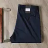 Calças Casuais Masculinas de Algodão Mercerizado Finas de Verão Tencel Macio Respirável Fresco High-End Sedoso Não Gruda Lã Calças Masculinas