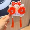 Menina Bebê Dança do Leão Grampo de Cabelo Hanfu Borla Acessório de Cabelo de Ano Novo Peruca Laço de Princesa Ornamento de Cabelo Presilha de Cabelo Infantil