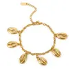 Pulsera de Caracola de Acero Inoxidable para Mujer, Moderna Estilo Vacaciones Oceánicas, Exquisita Lujo Ligero con un Toque de Alta Gama, Joyería Versátil de Conchas
