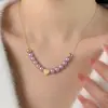 Collar de perlas estilo ins para mujer, diseño de nicho que combina con todo, cadena de clavícula con perlas de imitación de amor, colgante de amor, joyería al por mayor