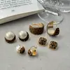 Pendientes Retro Geométricos con Estampado de Leopardo Flocado para Mujer Otoño e Invierno Nuevos de Alta Gama Moda Tendencia Versátiles Elegantes
