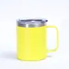 Nova caneca de aço inoxidável de 12oz caneca de café criativa de camada dupla com alça para uso doméstico, comercial e de escritório copo a vácuo
