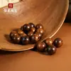 Granel de cuentas sueltas de sándalo dorado para pulseras hechas a mano DIY, cuentas redondas de madera, 108 piezas para manualidades y cuentas de oración budistas