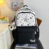Mochila Campus Branca Leite com Estampa de Estrelas para Meninas do Ensino Fundamental II e Médio Estilo Coreano Ins Moda Mochila Versátil para Escola e Passeios