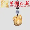 Pingente de chaveiro de desenho animado do zodíaco criativo em escultura de madeira de cipreste, item cultural de madeira Yiming Xianyuan, lembrança de área cênica