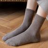 Calcetines para Mujer Invierno Forrados de Felpa Gruesos Color Sólido Tubo Largo Calcetines de Pantalón para Hombre para Casa Cálidos de Toalla Calcetines de Luna