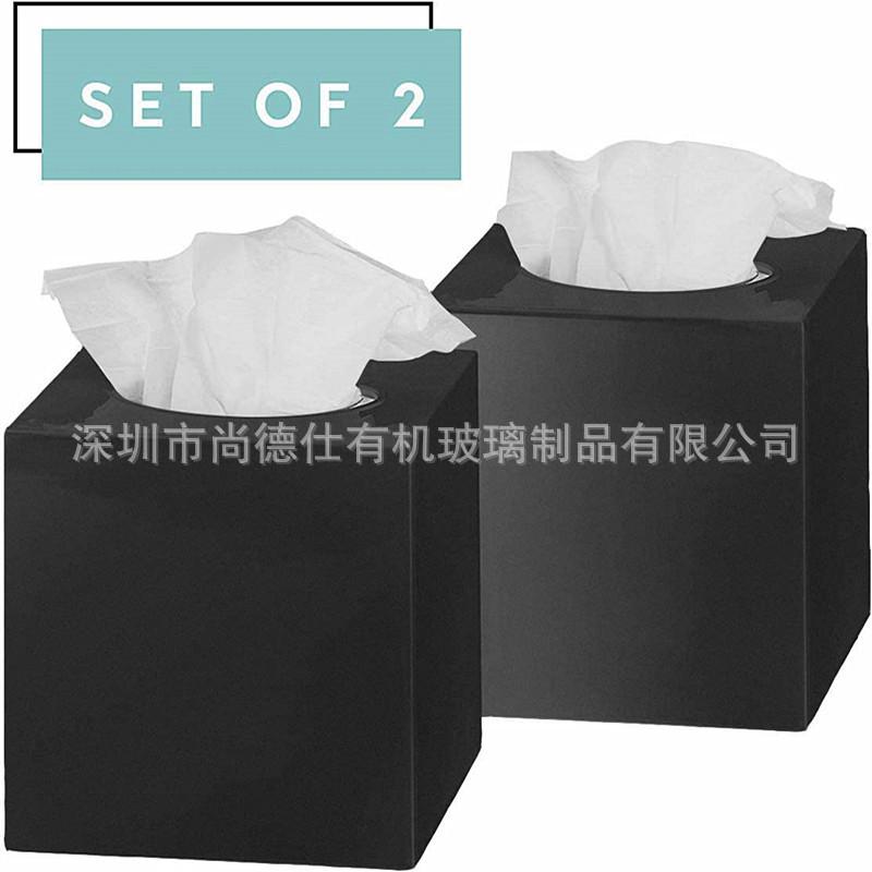 亚克力黑色纸巾盒5