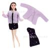 Ropa de Moda y Faldas para Muñeca Barbie de 30cm 11 pulgadas Set de Ropa de Abrigo de Felpa de Lana de 3 Piezas