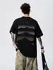 Camiseta Fresca de Verano con Estampado de Manga Corta para Hombre, Marca de Calle de Moda Estilo Americano, Elegante Diseño de Media Manga, Top Casual de Media Manga
