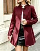 2026 Ropa Femenina Transfronteriza Europea y Americana Otoño e Invierno Nuevo Estilo Color Sólido Elegante Cuello Alto Abotonado Línea A Mangas Largas Ajustado Chaqueta