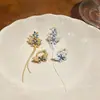 Diseño Europeo y Americano Transfronterizo de Clip para Oreja con Borla de Flor de Mariposa con Goteo de Aceite de Circonita, Brazalete para Oreja sin Perforación, Pendientes Elegantes para Mujer