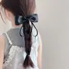 Presilha de Cabelo com Laço Fita Retro Coreano Novo Estilo High-End Clipe de Mola para Rabo de Cavalo Baixo Acessório de Cabelo para Mulheres