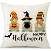 Funda de Almohada Halloween Calabaza Divertida Transfronteriza Amazon Estampado de Lino Funda Decorativa para Cojín de Sofá del Hogar