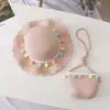 Gorra de Bola de Color para Niños Sombrero de Sol de Verano para Mujer Sombrilla de Sol de Princesa para Playa Sombrero de Pescador para Bebé Sombrero de Paja para Niña Sombrero de Sol Sombrero de Cubeta