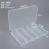Caixa Plástica Transparente com Tampa de 10 Compartimentos, 15 Compartimentos, 24 Compartimentos, 28 Compartimentos para Organizar Miçangas, Joias, Ferragens e Equipamentos de Pesca